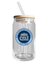 Load image into Gallery viewer, Old Dominion Monarchs NCAA 12 oz can-shaped glass, featuring a refined design ideal for showcasing team pride and enjoying beverages on game days, mother&#39;s day gift, father&#39;s day gift, alumni gift, graduation gift, admission gift.
