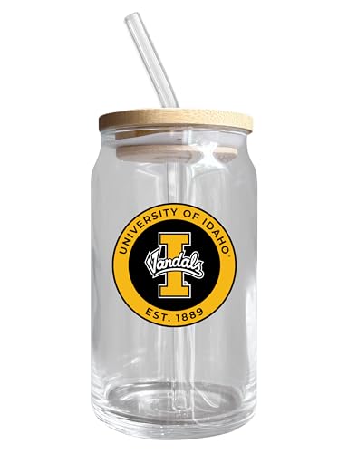 Idaho Vandals NCAA 12 oz can-shaped glass, featuring a refined design ideal for showcasing team pride and enjoying beverages on game days, mother's day gift, father's day gift, alumni gift, graduation gift, admission gift.