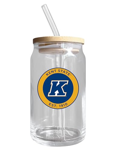 Kent State University NCAA 12 oz can-shaped glass, featuring a refined design ideal for showcasing team pride and enjoying beverages on game days, mother's day gift, father's day gift, alumni gift, graduation gift, admission gift.
