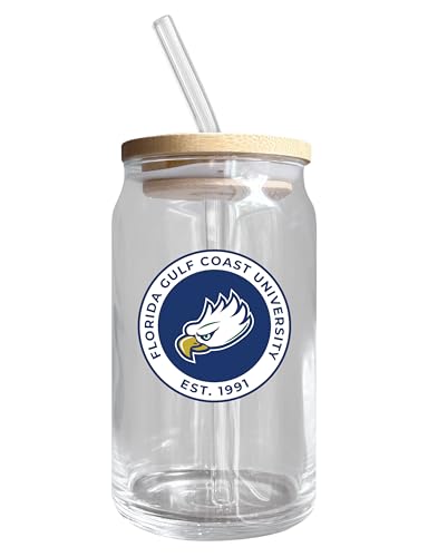 Florida Gulf Coast Eagles NCAA 12 oz can-shaped glass, featuring a refined design ideal for showcasing team pride and enjoying beverages on game days, mother's day gift, father's day gift, alumni gift, graduation gift, admission gift.
