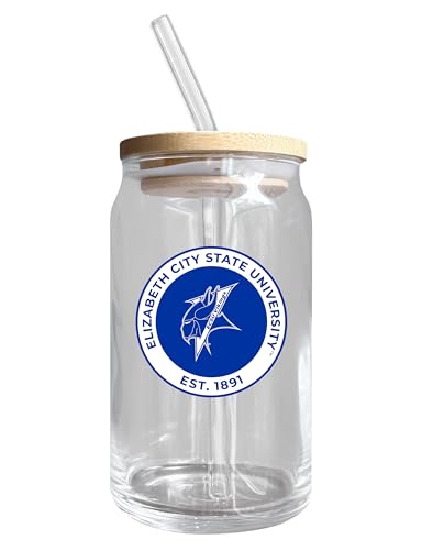 Elizabeth City State University NCAA 12 oz can-shaped glass, featuring a refined design ideal for showcasing team pride and enjoying beverages on game days, mother's day gift, father's day gift, alumni gift, graduation gift, admission gift.