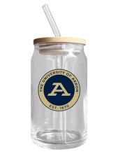 Load image into Gallery viewer, Akron Zips NCAA 12 oz can-shaped glass, featuring a refined design ideal for showcasing team pride and enjoying beverages on game days, mother&#39;s day gift, father&#39;s day gift, alumni gift, graduation gift, admission gift.
