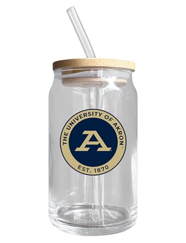 Akron Zips NCAA 12 oz can-shaped glass, featuring a refined design ideal for showcasing team pride and enjoying beverages on game days, mother's day gift, father's day gift, alumni gift, graduation gift, admission gift.