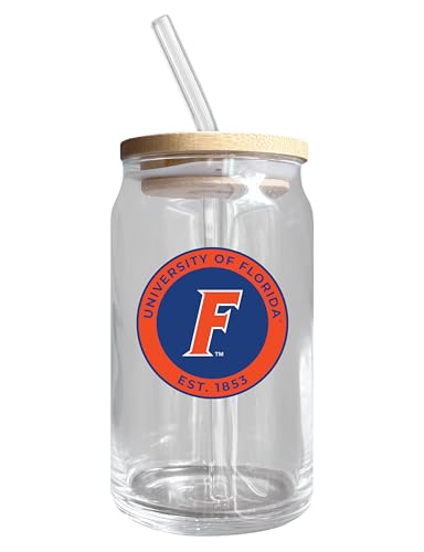 Florida Gators NCAA 12 oz can-shaped glass, featuring a refined design ideal for showcasing team pride and enjoying beverages on game days, mother's day gift, father's day gift, alumni gift, graduation gift, admission gift.