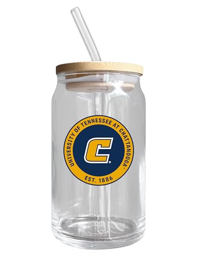 University of Tennessee at Chattanooga NCAA 12 oz can-shaped glass, featuring a refined design ideal for showcasing team pride and enjoying beverages on game days, mother's day gift, father's day gift, alumni gift, graduation gift, admission gift.