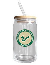 Load image into Gallery viewer, South Florida Bulls NCAA 12 oz can-shaped glass, featuring a refined design ideal for showcasing team pride and enjoying beverages on game days, mother&#39;s day gift, father&#39;s day gift, alumni gift, graduation gift, admission gift.
