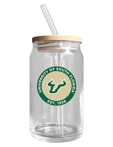 South Florida Bulls NCAA 12 oz can-shaped glass, featuring a refined design ideal for showcasing team pride and enjoying beverages on game days, mother's day gift, father's day gift, alumni gift, graduation gift, admission gift.