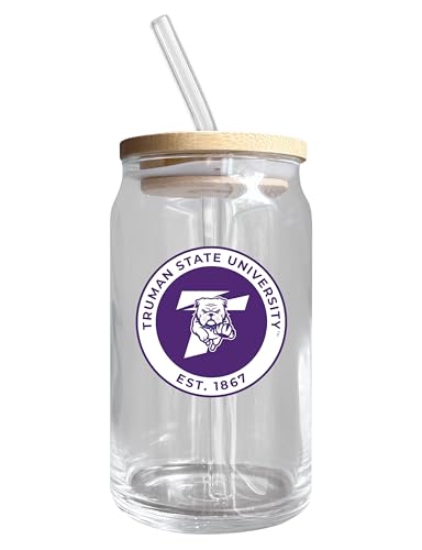 Truman State University NCAA 12 oz can-shaped glass, featuring a refined design ideal for showcasing team pride and enjoying beverages on game days, mother's day gift, father's day gift, alumni gift, graduation gift, admission gift.
