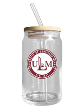 Load image into Gallery viewer, Louisiana Monroe Warhawks NCAA 12 oz can-shaped glass, featuring a refined design ideal for showcasing team pride and enjoying beverages on game days, mother&#39;s day gift, father&#39;s day gift, alumni gift, graduation gift, admission gift.
