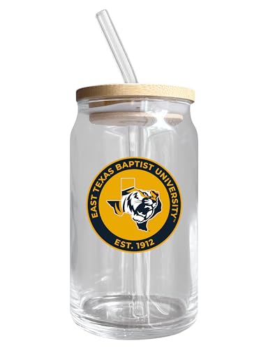East Texas Baptist University NCAA 12 oz can-shaped glass, featuring a refined design ideal for showcasing team pride and enjoying beverages on game days, mother's day gift, father's day gift, alumni gift, graduation gift, admission gift.