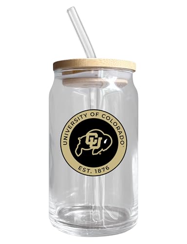 Colorado Buffaloes NCAA 12 oz can-shaped glass, featuring a refined design ideal for showcasing team pride and enjoying beverages on game days, mother's day gift, father's day gift, alumni gift, graduation gift, admission gift.