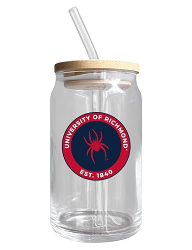 Richmond Spiders NCAA 12 oz can-shaped glass, featuring a refined design ideal for showcasing team pride and enjoying beverages on game days, mother's day gift, father's day gift, alumni gift, graduation gift, admission gift.
