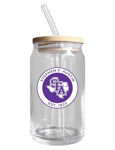 Stephen F. Austin State University NCAA 12 oz can-shaped glass, featuring a refined design ideal for showcasing team pride and enjoying beverages on game days, mother's day gift, father's day gift, alumni gift, graduation gift, admission gift.