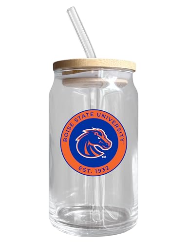 Boise State Broncos NCAA 12 oz can-shaped glass, featuring a refined design ideal for showcasing team pride and enjoying beverages on game days, mother's day gift, father's day gift, alumni gift, graduation gift, admission gift.