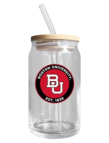 Boston Terriers NCAA 12 oz can-shaped glass, featuring a refined design ideal for showcasing team pride and enjoying beverages on game days, mother's day gift, father's day gift, alumni gift, graduation gift, admission gift.