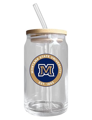 Montana State Bobcats NCAA 12 oz can-shaped glass, featuring a refined design ideal for showcasing team pride and enjoying beverages on game days, mother's day gift, father's day gift, alumni gift, graduation gift, admission gift.