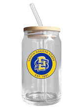 Load image into Gallery viewer, South Dakota State NCAA 12 oz can-shaped glass, featuring a refined design ideal for showcasing team pride and enjoying beverages on game days, mother&#39;s day gift, father&#39;s day gift, alumni gift, graduation gift, admission gift.
