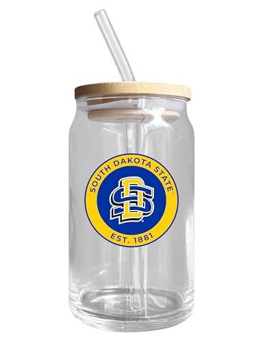 South Dakota State NCAA 12 oz can-shaped glass, featuring a refined design ideal for showcasing team pride and enjoying beverages on game days, mother's day gift, father's day gift, alumni gift, graduation gift, admission gift.