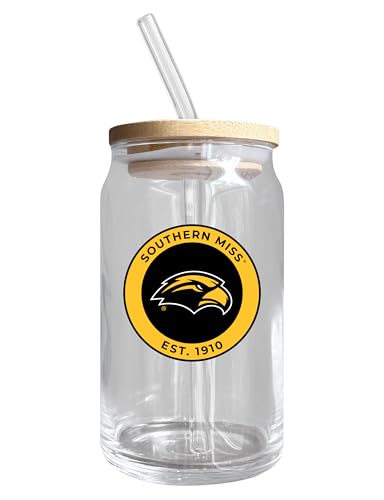 Southern Mississippi Golden Eagles NCAA 12 oz can-shaped glass, featuring a refined design ideal for showcasing team pride and enjoying beverages on game days, mother's day gift, father's day gift, alumni gift, graduation gift, admission gift.