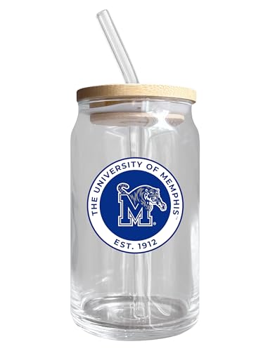Memphis Tigers NCAA 12 oz can-shaped glass, featuring a refined design ideal for showcasing team pride and enjoying beverages on game days, mother's day gift, father's day gift, alumni gift, graduation gift, admission gift.