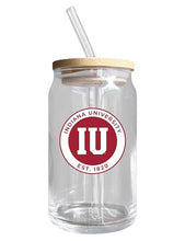 Load image into Gallery viewer, Indiana Hoosiers NCAA 12 oz can-shaped glass, featuring a refined design ideal for showcasing team pride and enjoying beverages on game days, mother&#39;s day gift, father&#39;s day gift, alumni gift, graduation gift, admission gift.
