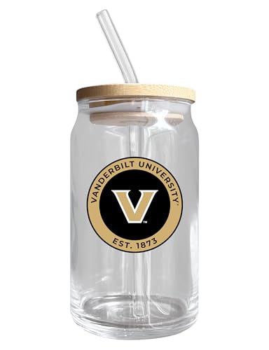 Vanderbilt University NCAA 12 oz can-shaped glass, featuring a refined design ideal for showcasing team pride and enjoying beverages on game days, mother's day gift, father's day gift, alumni gift, graduation gift, admission gift.