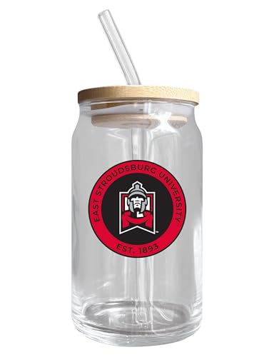 East Stroudsburg University NCAA 12 oz can-shaped glass, featuring a refined design ideal for showcasing team pride and enjoying beverages on game days, mother's day gift, father's day gift, alumni gift, graduation gift, admission gift.