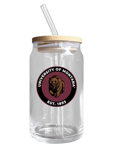 Montana Grizzlies NCAA 12 oz can-shaped glass, featuring a refined design ideal for showcasing team pride and enjoying beverages on game days, mother's day gift, father's day gift, alumni gift, graduation gift, admission gift.