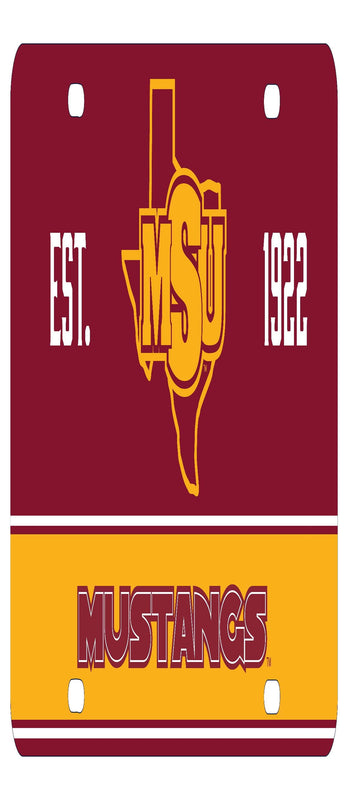 NCAA Midwestern State University Mustangs Metal License Plate - Lightweight, Sturdy & Versatile