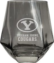 Load image into Gallery viewer, Brigham Young Cougars Tigers Etched Diamond Cut 10 oz Stemless Wine Glass - NCAA Licensed

