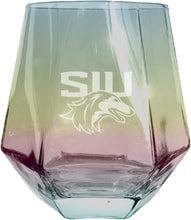 Load image into Gallery viewer, Southern Illinois Salukis Tigers Etched Diamond Cut 10 oz Stemless Wine Glass - NCAA Licensed
