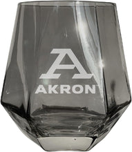 Load image into Gallery viewer, Akron Zips Tigers Etched Diamond Cut 10 oz Stemless Wine Glass - NCAA Licensed
