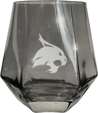 Load image into Gallery viewer, Texas State Bobcats Tigers Etched Diamond Cut 10 oz Stemless Wine Glass - NCAA Licensed
