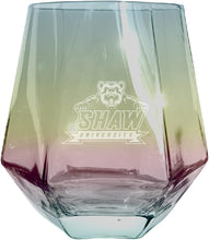 Load image into Gallery viewer, Shaw University Bears Tigers Etched Diamond Cut 10 oz Stemless Wine Glass - NCAA Licensed
