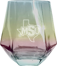 Load image into Gallery viewer, Midwestern State University Mustangs Tigers Etched Diamond Cut 10 oz Stemless Wine Glass - NCAA Licensed
