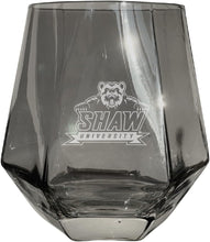 Load image into Gallery viewer, Shaw University Bears Tigers Etched Diamond Cut 10 oz Stemless Wine Glass - NCAA Licensed
