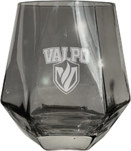 Load image into Gallery viewer, Valparaiso University Tigers Etched Diamond Cut 10 oz Stemless Wine Glass - NCAA Licensed
