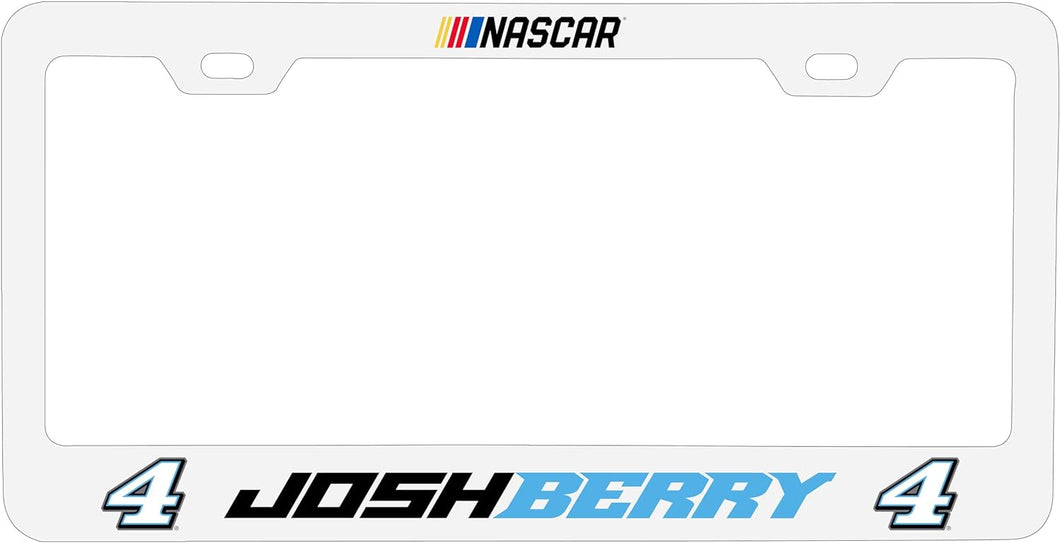 R and R Imports #4 Josh Berry White Metal License Plate Frame