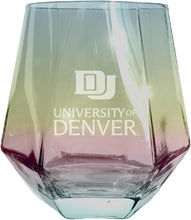 Load image into Gallery viewer, University of Denver Pioneers Tigers Etched Diamond Cut 10 oz Stemless Wine Glass - NCAA Licensed
