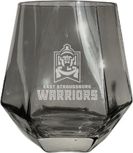 Load image into Gallery viewer, East Stroudsburg University Tigers Etched Diamond Cut 10 oz Stemless Wine Glass - NCAA Licensed
