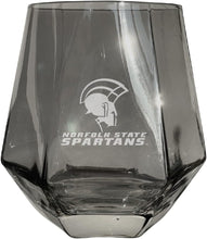 Load image into Gallery viewer, Norfolk State University Etched Diamond Cut Stemless 10 ounce Wine Glass Clear
