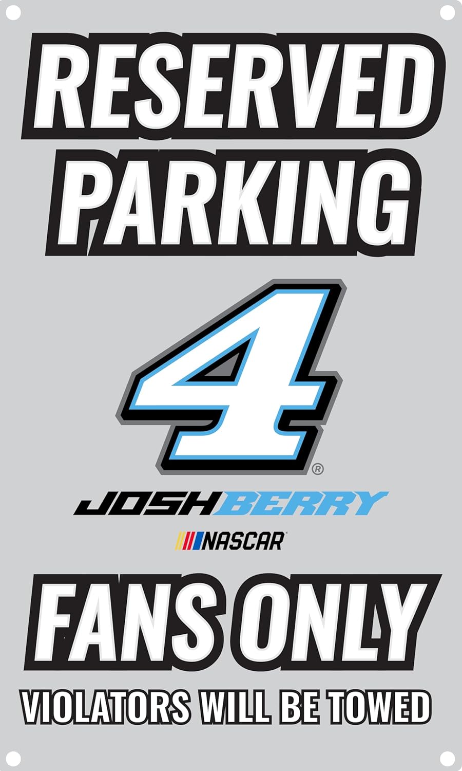 R and R Imports #4 Josh Berry No Parking Metal Sign