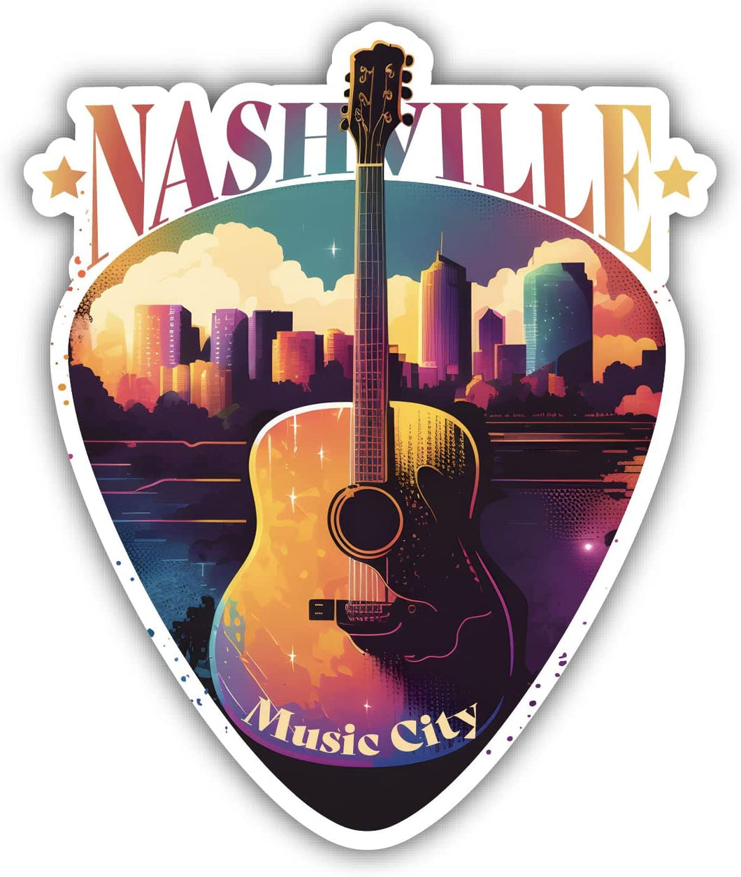 Nashville Tennessee Music City Souvenir Memories Durable Vinyl Decal Sticker
