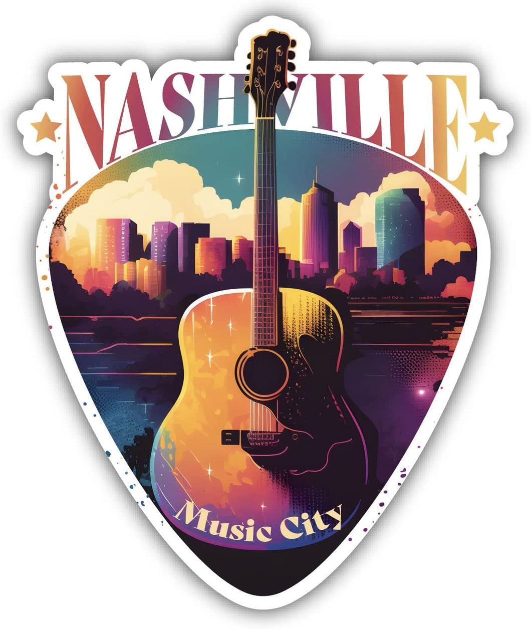 Nashville Tennessee Music City Souvenir Memories 4-Inch Durable Vinyl Decal Sticker