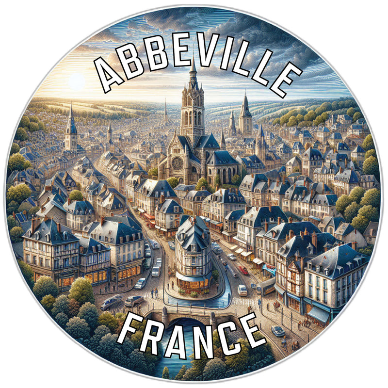 Abbeville France Souvenir Die Cut Flat Magnet 6-Inch