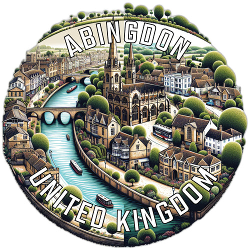 Abingdon United Kingdom Souvenir Die Cut Flat Magnet 6-Inch