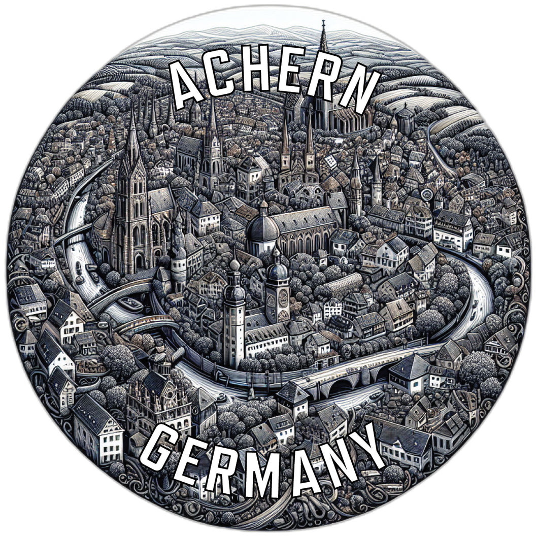 Achern Germany Souvenir Die Cut Flat Magnet 2-Inch