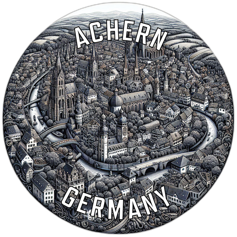 Achern Germany Souvenir Die Cut Flat Magnet 2-Inch
