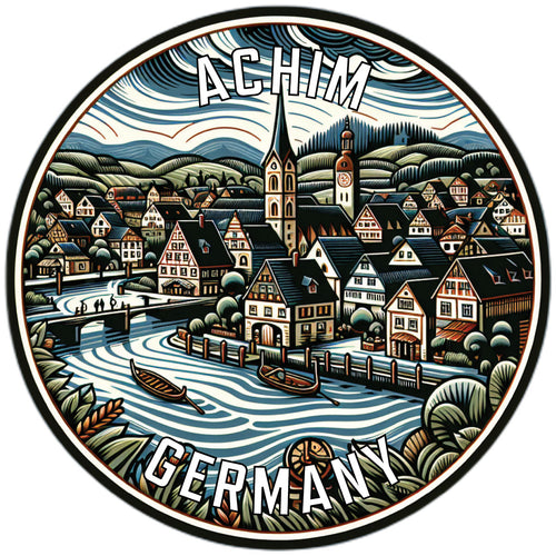 Achim Germany Souvenir Die Cut Flat Magnet 6-Inch