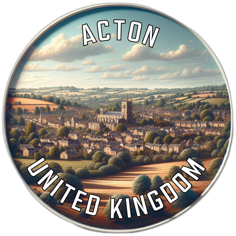 Acton United Kingdom Souvenir Die Cut Flat Magnet 2-Inch